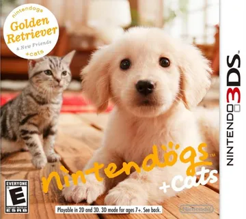 Nintendogs   Cats - Golden Retriever & New Friends (USA) (En,Fr,Es) (Rev 2) box cover front